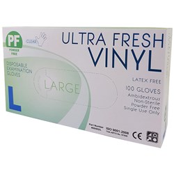 ULTRA FRESH Vinyl gloves - large - powder free - clear